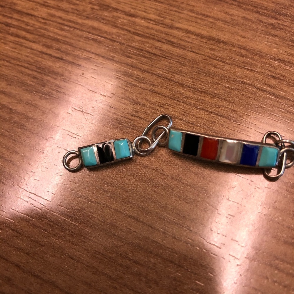 Sterling Silver Bracelet Multi Colored Stones - image 4